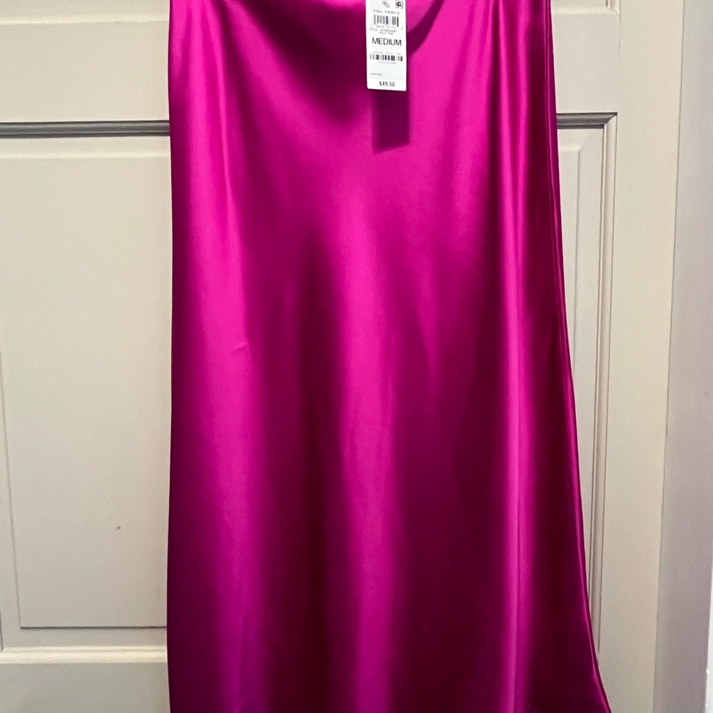 Elegant Pink Satin Skirt